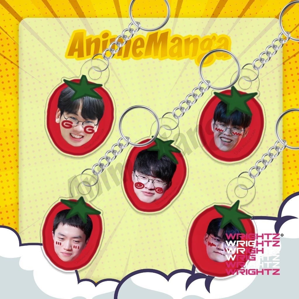 พวงกุญแจ League of legends player T1 หน้ามะเขือเทศน่ารัก วัสดุอะคริลิคใส WrightZ