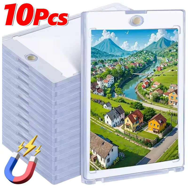 ปลอกการ์ดแม่เหล็ก ความละเอียดสูง - กันน้ํากันฝุ่นการ์ดเกมที่ใส่การ์ด - สําหรับการ์ดสะสม, การ์ดเบสบอล, 3/5/10 ชิ้น