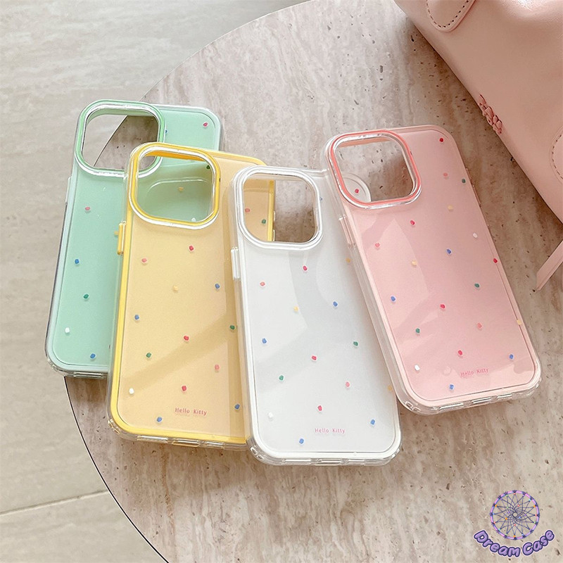 เคสไอโฟน11 สีขนมมีสีสันสดใสจุดใหม่ IMD อ่อน สำหรับ iPhone 13 11 16 15 12 14 Pro Max 11 12 13 15 16 Pro 15 16 14 Plus