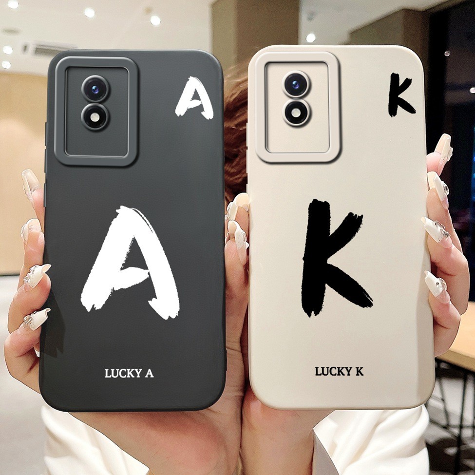Vivo Y02 V2213 Y02A V2234 Y02T V2254 V2252 ฝาครอบ Vivo Y02A กรณีแฟชั่นตัวอักษร AZ รูปแบบการออกแบบซิล