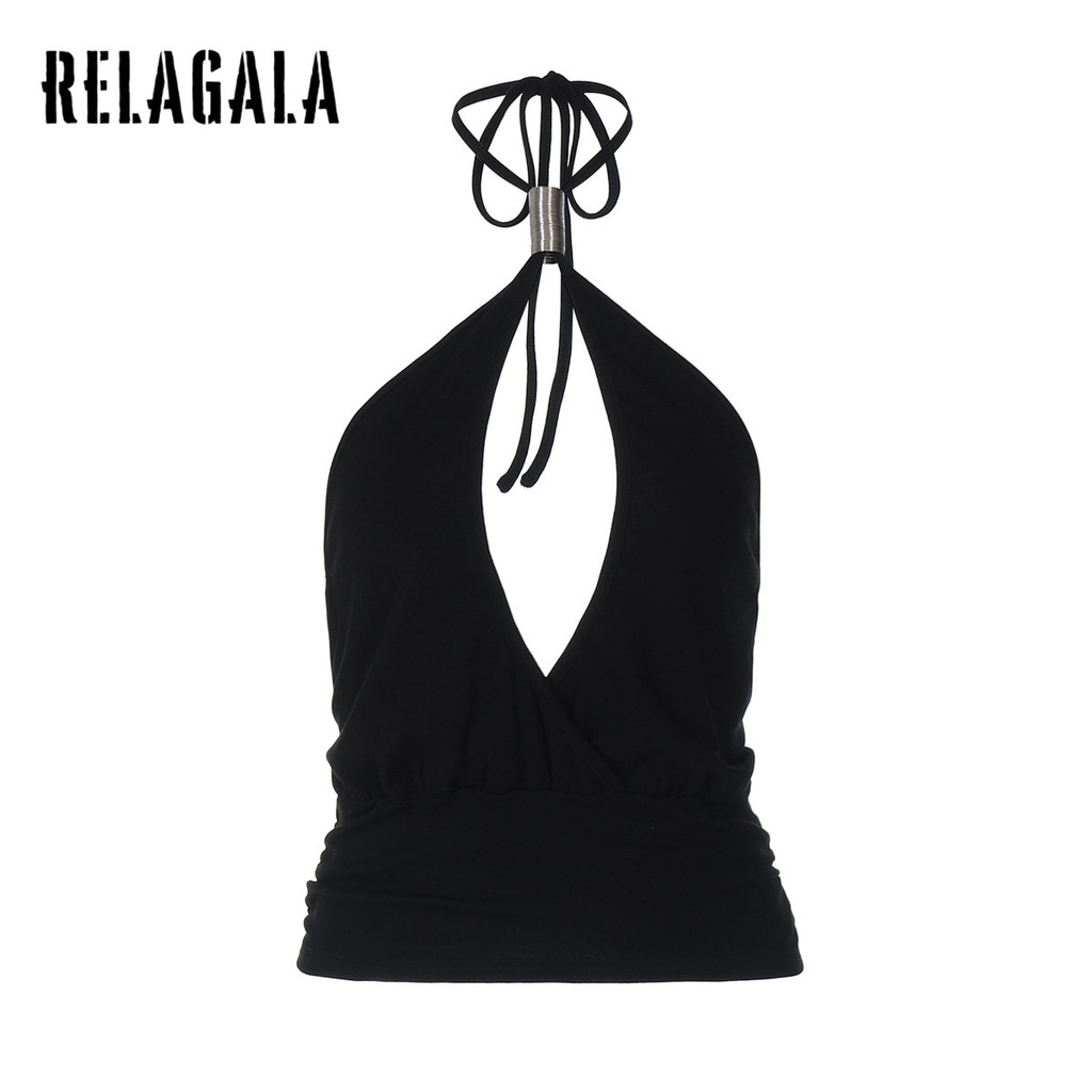 RELAGALA Bras สไตล์เสื้อกล้ามเปลือยหลัง เซ็กซี่สีทึบ