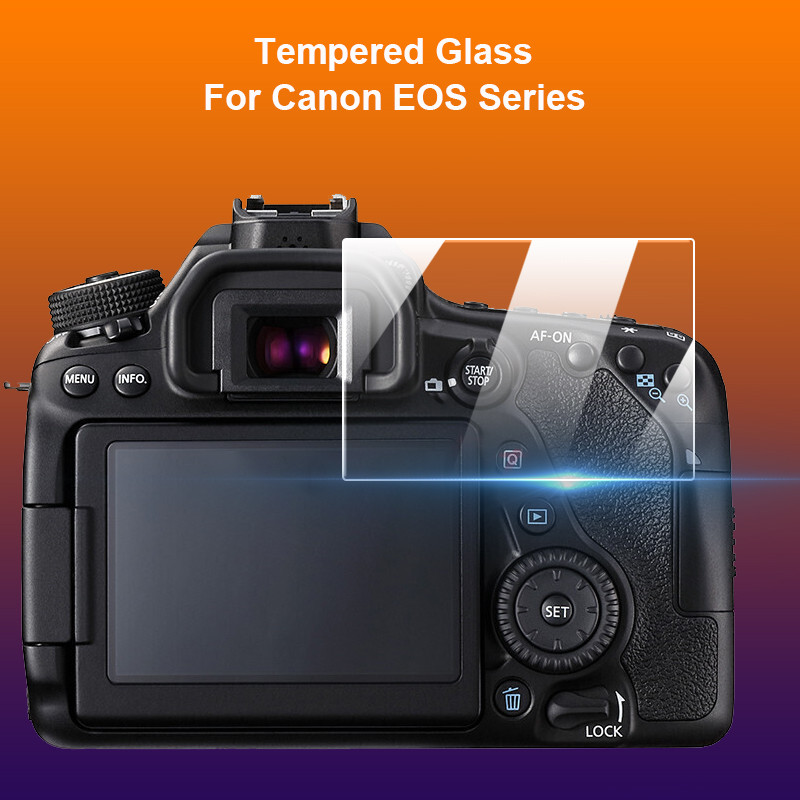 สําหรับ Canon EOS 70D 7D 6D Mark II 7D2 Rebel T4i T5i T6i T6s T7i กล้องกระจกนิรภัย 9H 2.5D หน้าจอ LC