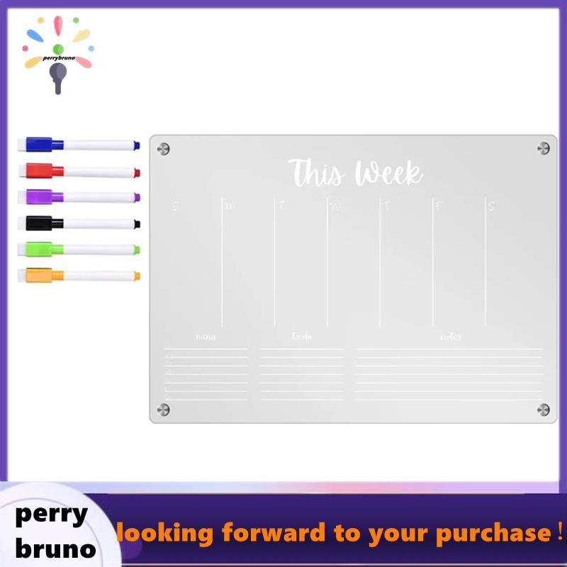 Planner Weekly Clear Magnetic Calendar Board Weekly Plan Notepad Magnetic ตู้เย็นสติกเกอร์, L-WEEK ต