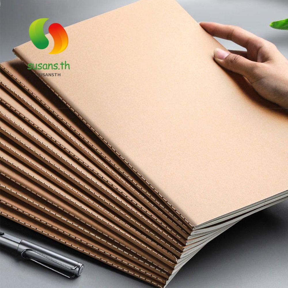 สมุดไดอารี่ SUSANS, Grid/Lined/Blank Kraft Cover Notebook, คุณภาพสูง A4/B5 Notepad โรงเรียน/สํานักงาน