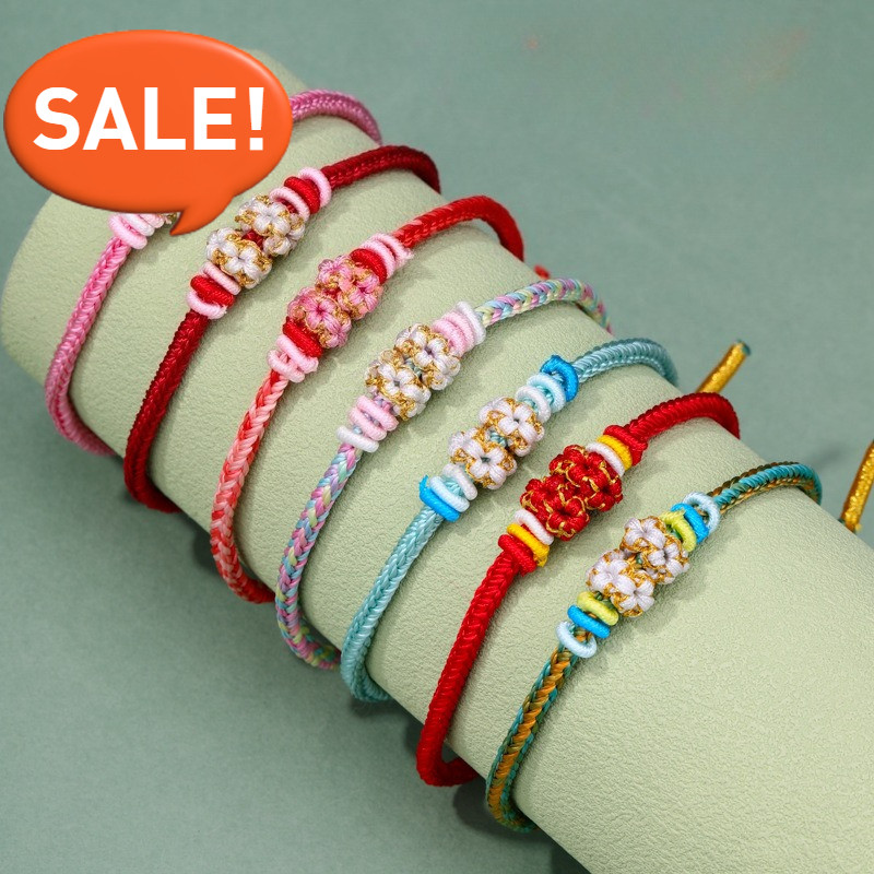 สร้อยข้อมือมือสอง สไตล์เบญจมิ่ง เชือกสีแดง พร้อมใช้งานและขายส่ง