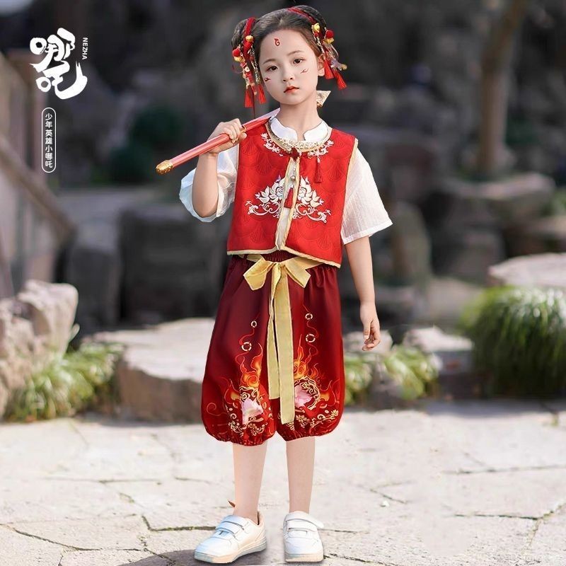 เด็ก Nezha Nezha เสื้อผ้าสาวจีน Hanfu เด็กชาย#六一儿童哪吒哪吒服装中国女童汉服男