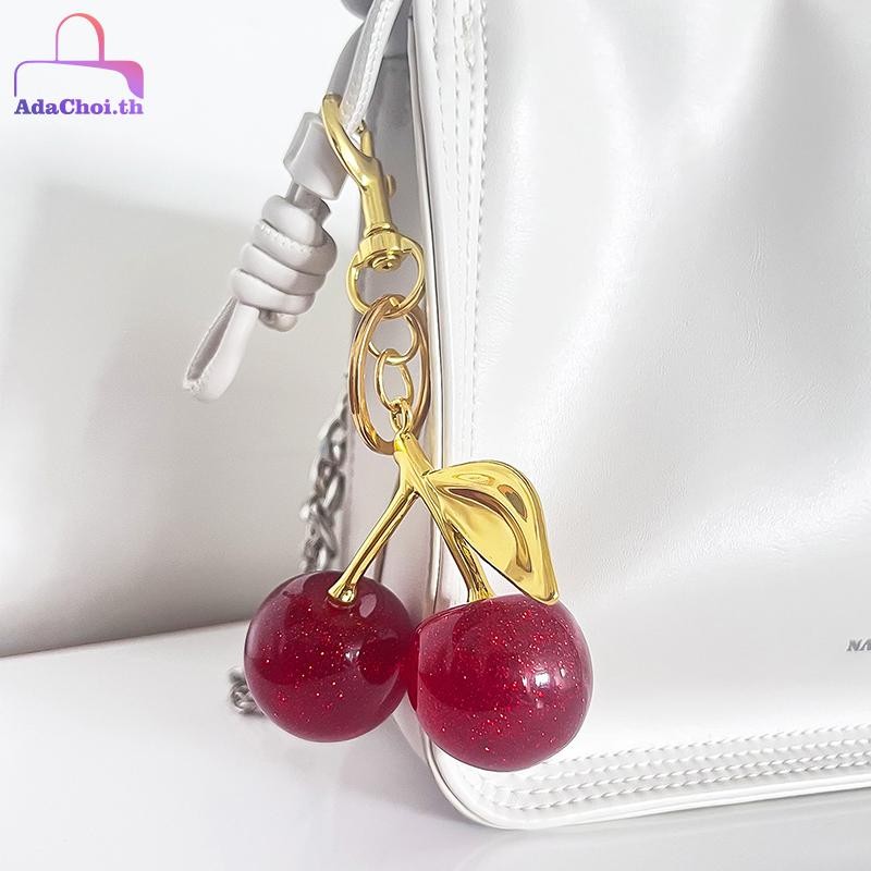 AdaChoi แฟชั่น 3D คริสตัลสีแดงเชอร์รี่พวงกุญแจฤดูร้อนผลไม้ Cherries จี้พวงกุญแจสําหรับกระเป๋าสตรีอุปกรณ์เสริมของขวัญ TH ราคา ถูกที่สุด ดีลบีเคเค แกลเลอรีภาพที่ 2