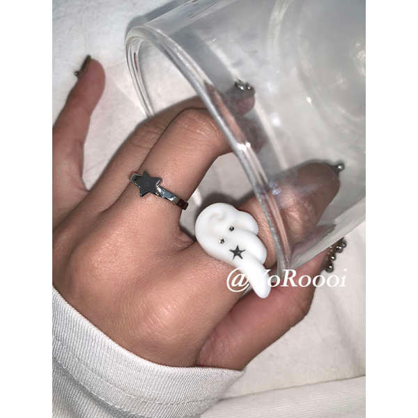 sf cinema ตั๋วหนัง sf YoRoooi ทำด้วยมือสไตล์เกาหลีเรียบง่ายปีกน่ารักเปิดแหวนแหวนแหวนแหวนแหวนแหวนนิ้ว