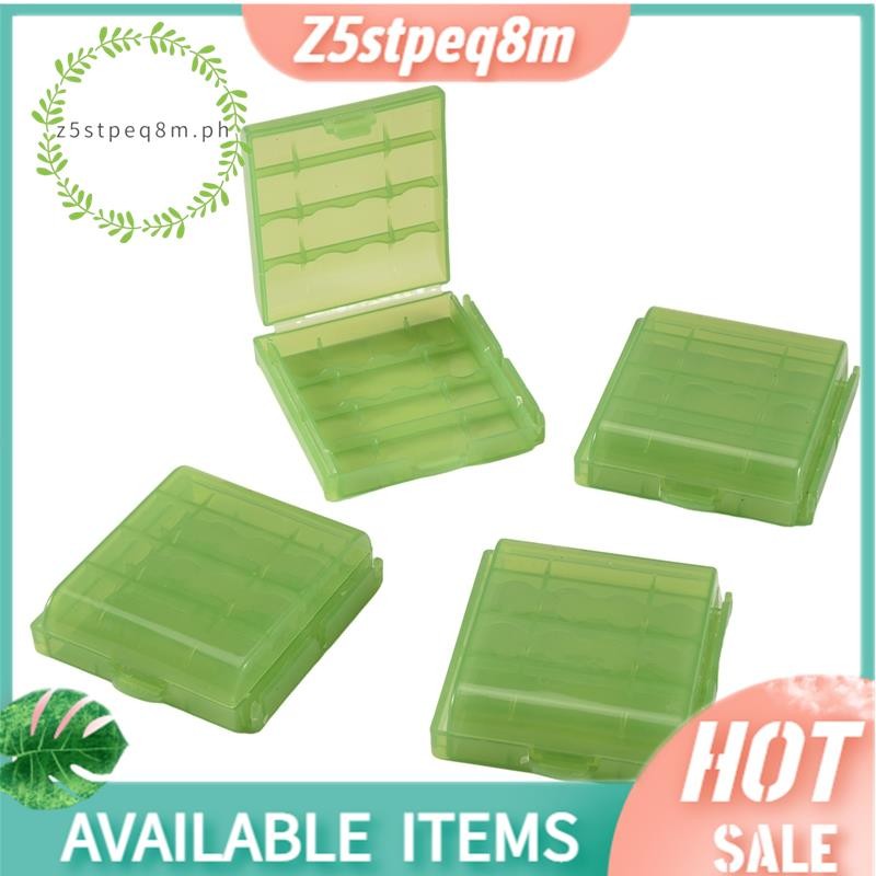 แพ็ค 4 ชิ้น AA / AAA Battery Storage Hard Case Box-Green