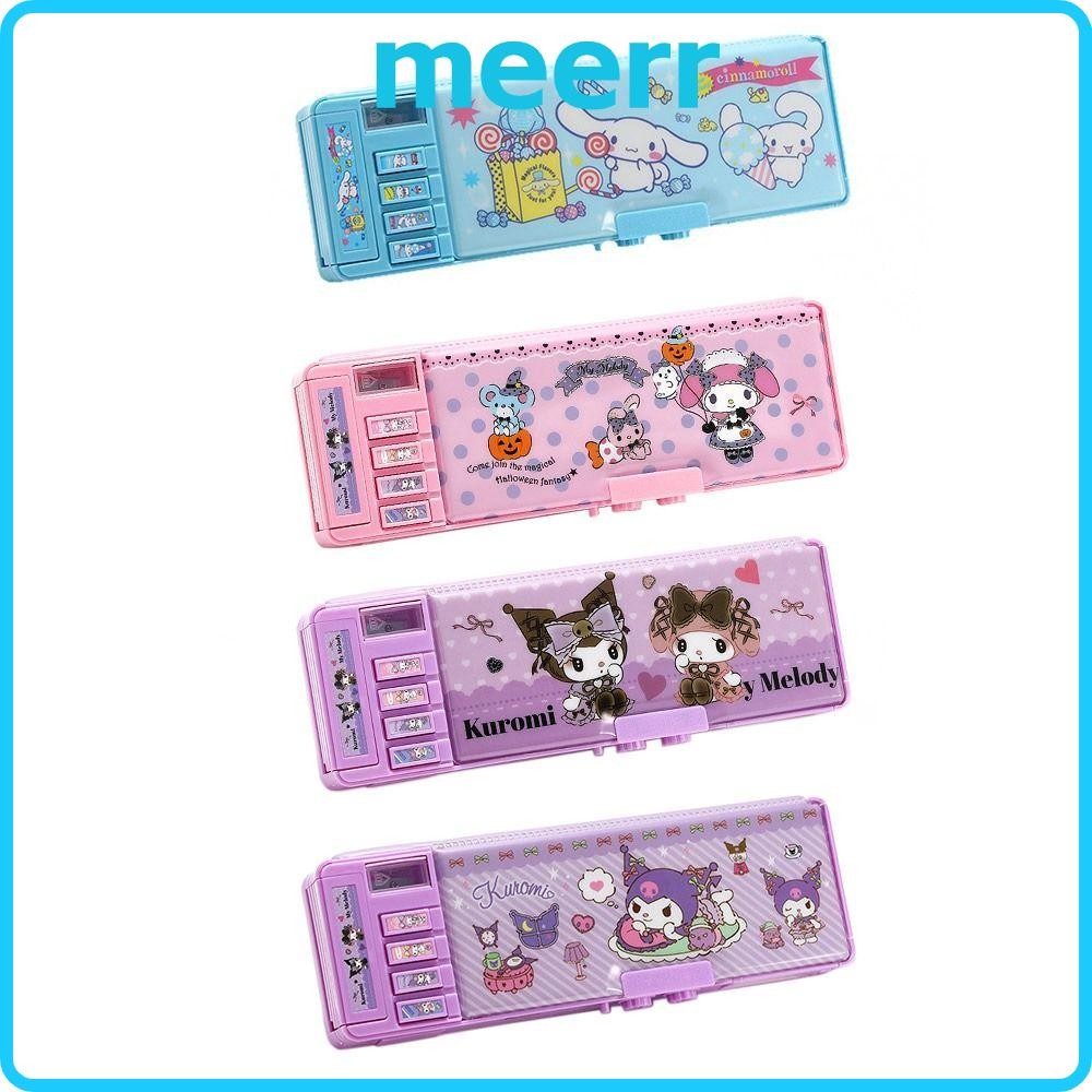 MEERR Sanrio Pencil , Double-Layer ความจุขนาดใหญ่กล่องปากกา,คุณภาพสูงรหัสผ่านคู่ Kuromi/Melody/Cinnamoroll กล่องเครื่องเขียนนักเรียน