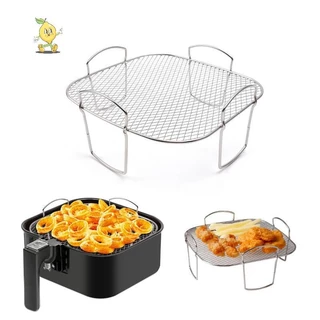 [mozh] ตะแกรงย่างมัลติฟังก์ชั่นเข้ากันได้กับ Airfryer Dehydrator ชั้นวางบาร์บีคิว Steamer ย่างเครื่องมือทําอาหารสําหรับอุปกรณ์เสริม Air Fryer [TH]
