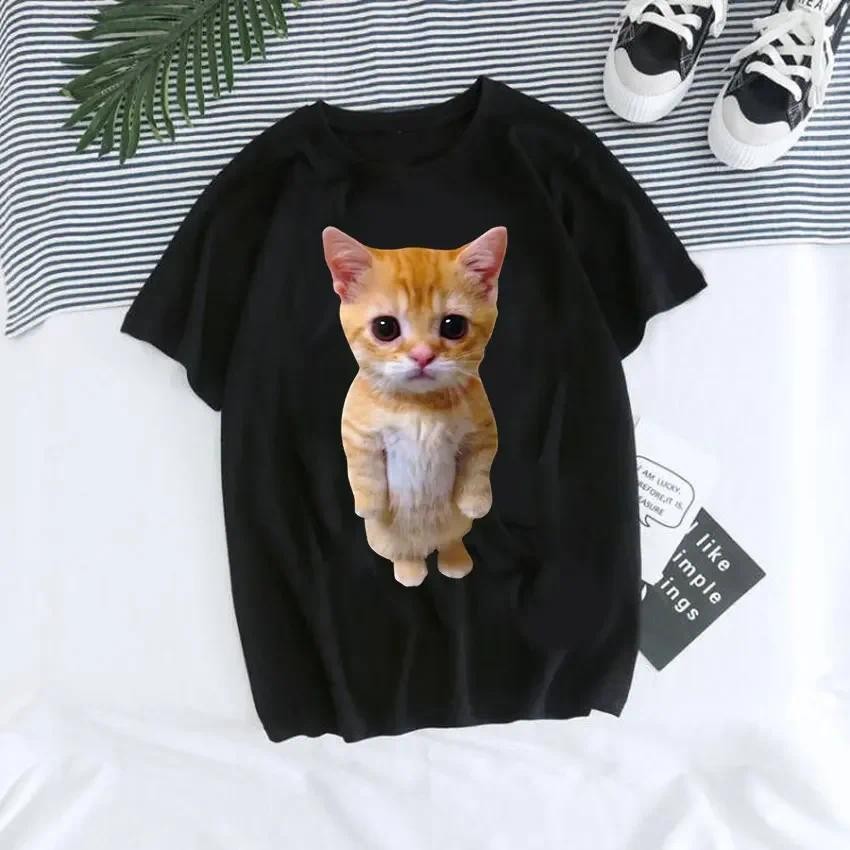 El Gato Meme Sad Crying Cat Munchkin Kitty Meme พิมพ์ T เสื้อชายเสื้อยืดผู้ชายขนาดใหญ่ Tees Harajuku
