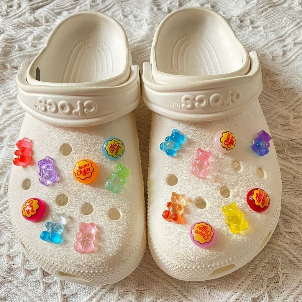 16ชิ้นหมีGummy Bearรองเท้าCharms – อุปกรณ์อุดตันสไตล์DIY, Sweet Candy-Themedรองเท้าตกแต่งสําหรับผู้หญิง,คลิปหมีขี้เล่นสําหรับรองเท้ามีสไตล์,เครื่องประดับสนุกCol