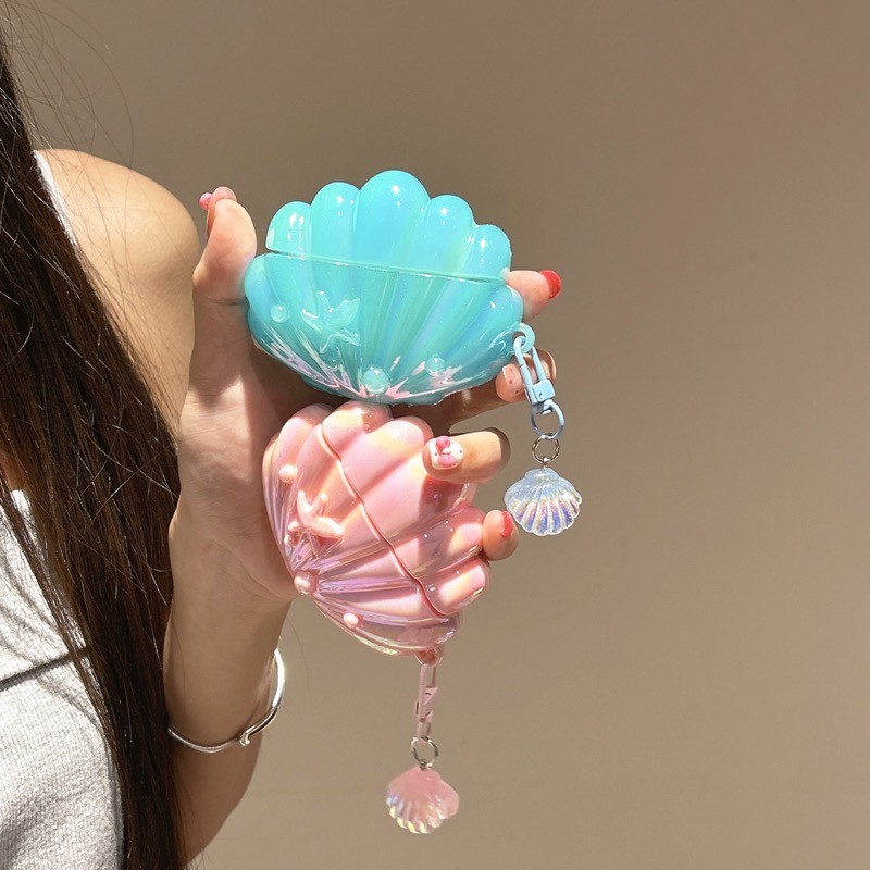 น่ารัก EarPods สําหรับ Samsung Galaxy Buds 3 Pro ฝาครอบน่ารักเลเซอร์สีชมพูสีฟ้าสีสัน Sea Shells ฝาครอบหูฟังแบบนุ่มสําหรับ Buds 3 รุ่นซิลิโคนชุดหูฟังกล่องป้องกัน