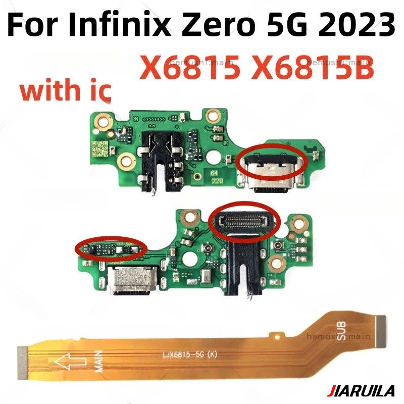 สําหรับ Infinix Zero 5G 2023 X6815 X6815B USB หลักเมนบอร์ดเชื่อมต่อ + ชาร์จพอร์ต Charger BOARD Flex Cable