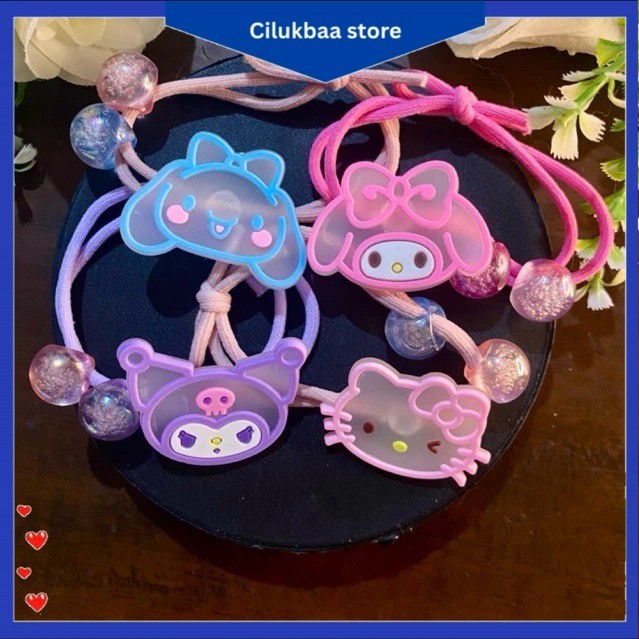 PT 13 ยางมัดผมน่ารัก Kuromi Sanrio Character Hair Ties / Kuromi Hair Ties