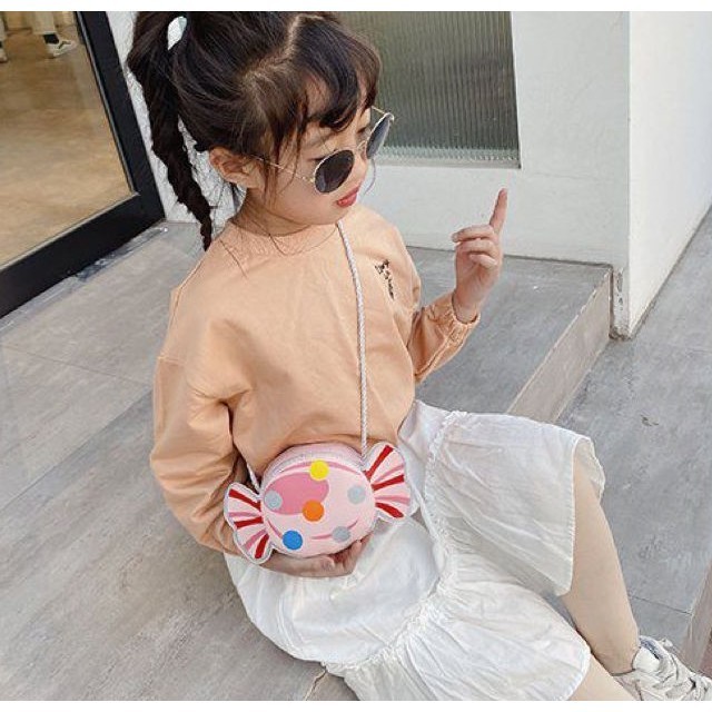 KVK-shop กระเป๋าสะพายข้างเด็กลายลูกกวาดน่ารัก 5สีให้เลือก สามารถใช้เป็นของขวัญวันเกิดได้ - รูปที่ 6