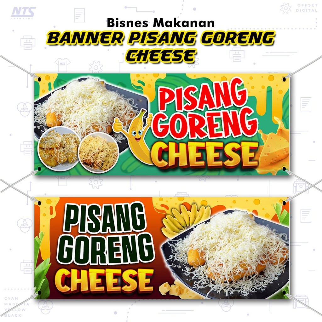 FRIED BANANA CHEESE BANNER DESIGN - SHOP / อาหาร / เต็นท์ / ตลาดกลางคืน / BAZAAR (A1-AF021)