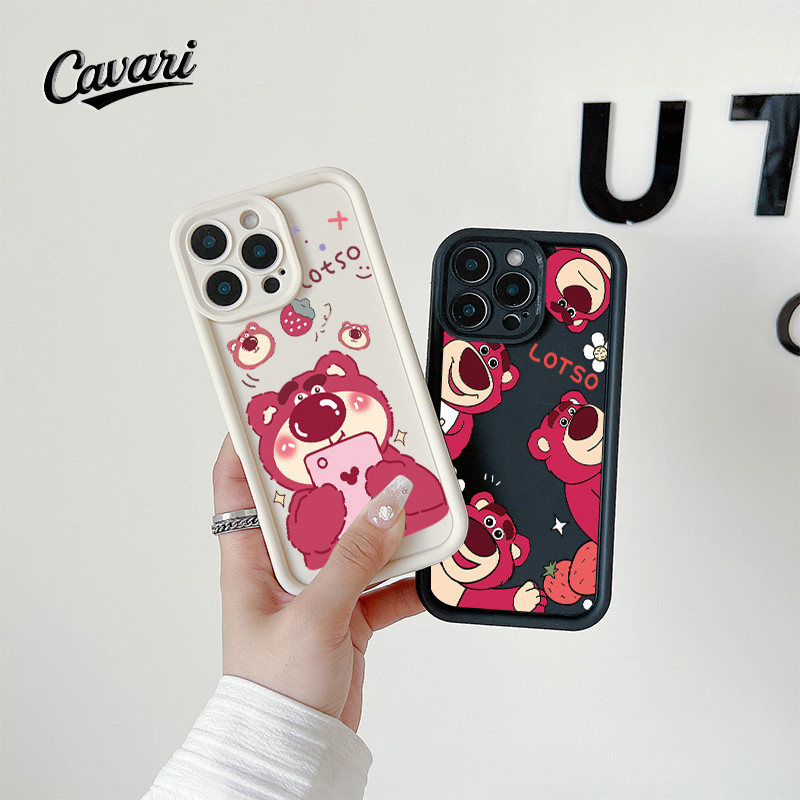 โทรศัพท์มือถือ OPPO จัดส่งจากประเทศไทย หมีหมีสีชมพน่ารัก for OPPO A17 A57 A3s A18 A53 A16 เคสโทรศัพท์มือถือ Oppo A58 A7