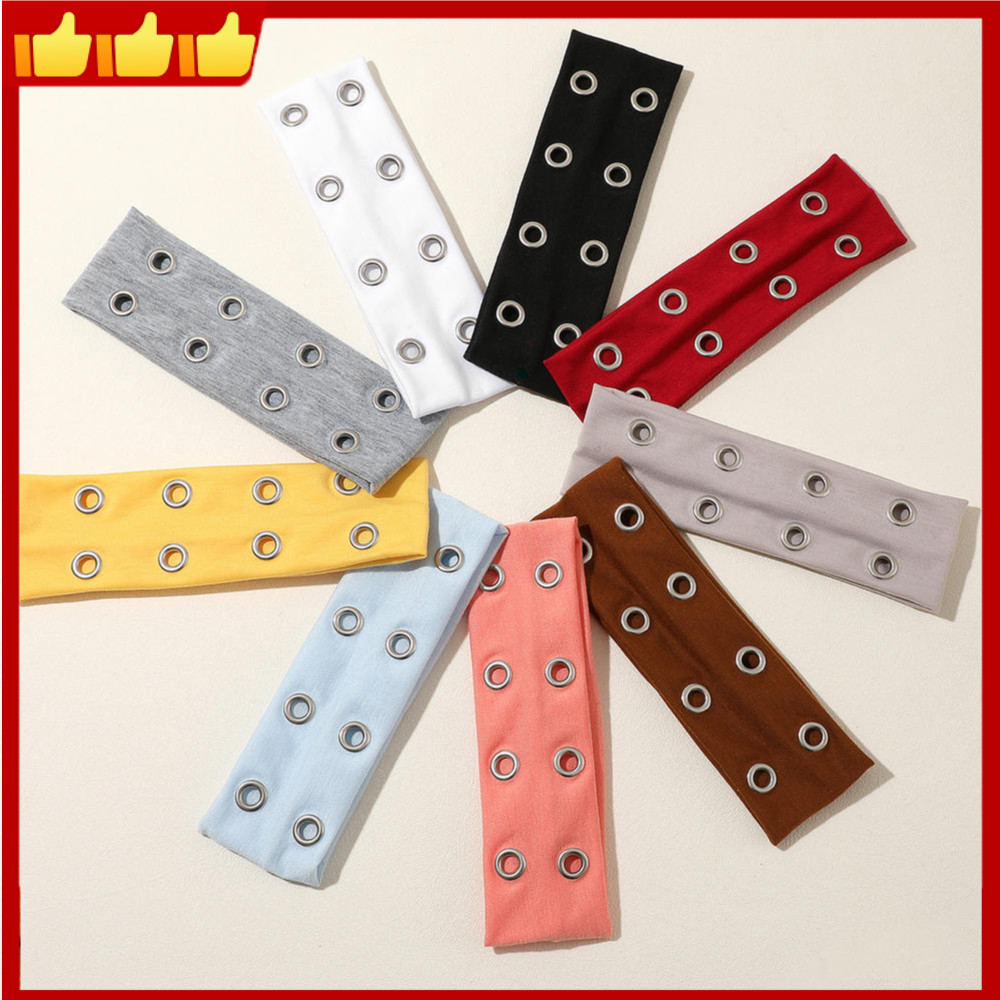 แฟชั่น Grommet ที่คาดผมแบบกว้างสําหรับผู้หญิง, ตาไก่แบบกลวง สายรัดศีรษะยืดหยุ่น | Y2k Girls Punk Grunge เครื่องประดับผมยืด