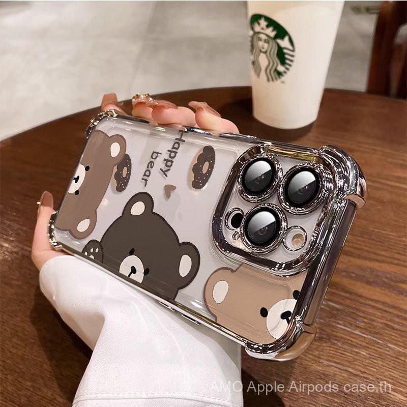 3 in1 หมีสีน้ําตาลสําหรับ Vivo Y29t Vivo Y29s Y15S Y16 Y17 Y3 Y17S Y18 Y03 Y19 Y19S proPhone กรณีนุ่