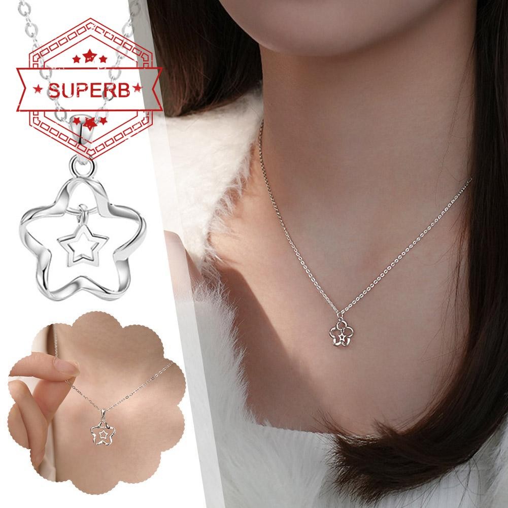 apoedc สร้อยคอดาวห้าแฉก Y2k Niche Clavicle Chain สร้อยคอจี้ดาวเกาหลี Five-pointed K3c8 poedc