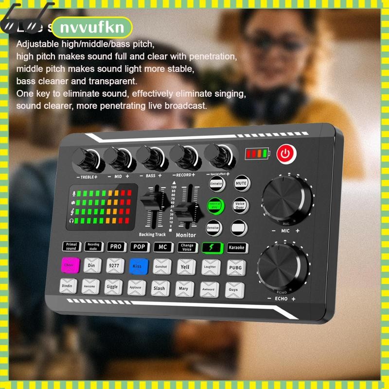 F998 การ์ดเสียง 16 เอฟเฟกต์ Webcast 8 โหมดเสียงสําหรับรองรับเสียง Playback Live Voice Chat