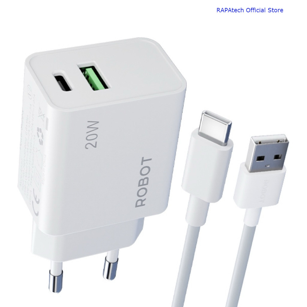 Robot RT-P7 Fast Charger Suit 20W 3A พร้อมสาย Type C ของแท้
