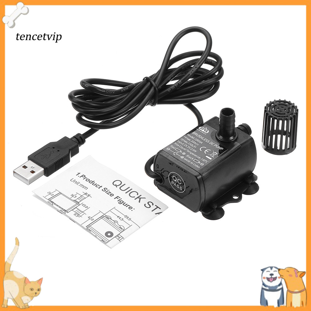 Vip Mini USB DC 5V 250L/H ปั๊มน้ําหมุนเวียนแบบจุ่มกันน้ําแบบไม่มีแปรง