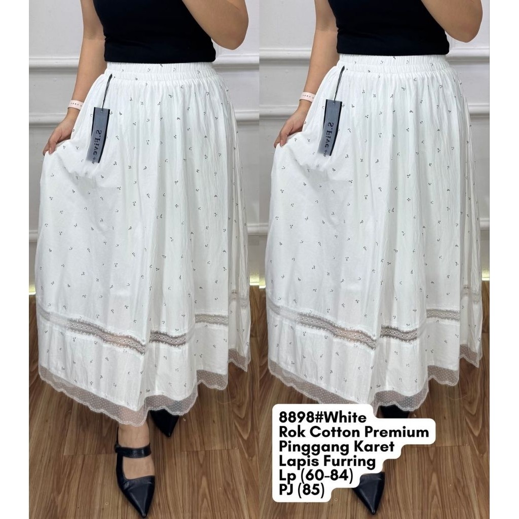 8898 กระโปรงผ้าฝ้ายพรีเมี่ยม