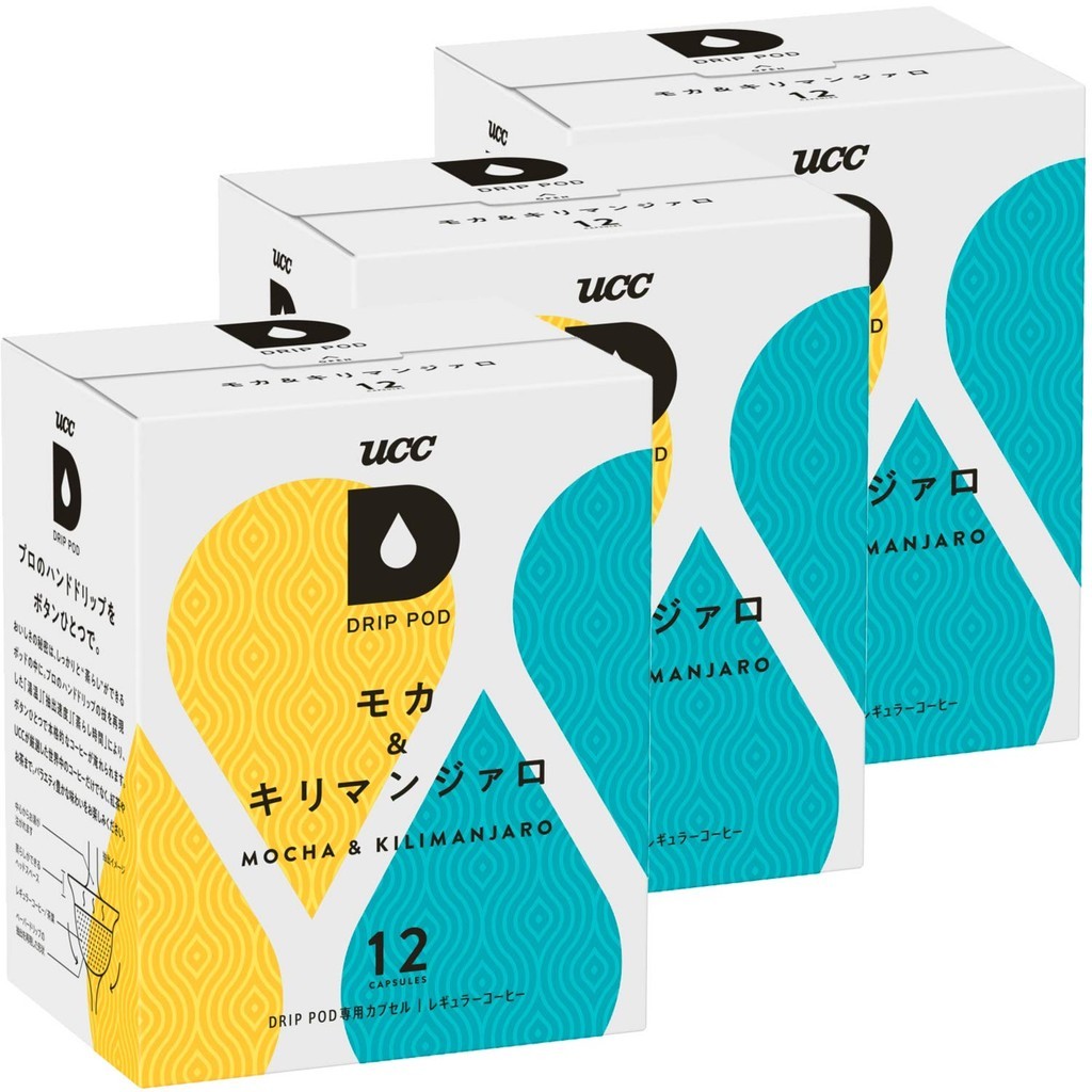 UCC Drip Pod Exclusive Capsule Mocha & Kilimanjaro 12 Cups 90g x 3 Pack