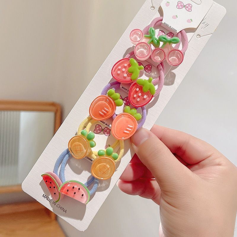 เชือกรัดผมสำหรับเด็กผู้หญิง ออกแบบเพื่อความสบายและความปลอดภัยของเส้นผม มาพร้อมเครื่องประดับผมการ์ตูนน่ารัก - รูปที่ 4