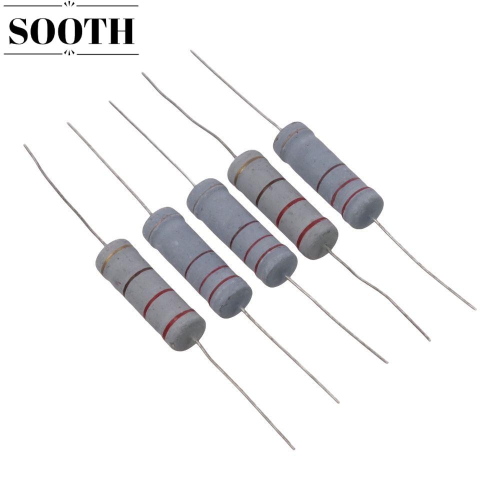 SOOTH 220 Ohm Resistor, 5W 5% Tolerance Metal Oxide Film Resistors, Low noise Flame Proof Axial Lead สําหรับ DIY โครงการอิเล็กทรอนิกส์และการทดลอง