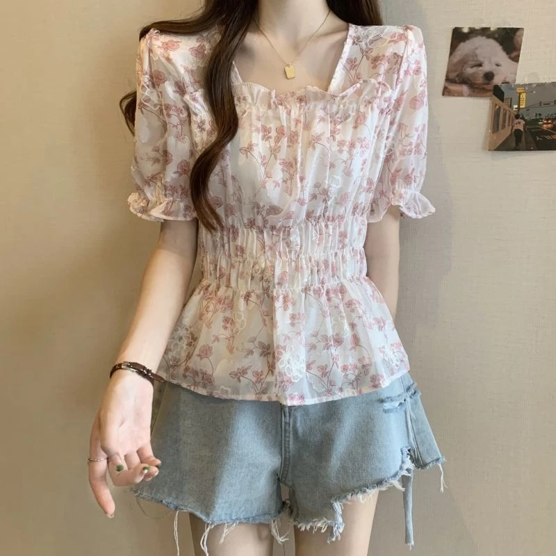 เสื้อผู้หญิงแขนสั้นลายดอกไม้ ไซส์ M-2XL thumbnail 9