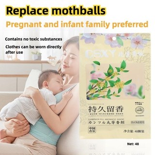 48pcs Scented Japan Moth Balls Japanese Floral Fragrance Mother and Baby Mothballs Cabinet Deodorizer Insect Repellent Balls Moth Balls For