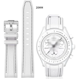 สายซิลิโคนปลายโค้ง 20 มม. สําหรับ Moonwatch - สายนาฬิกาสํารองกันน้ําและทนทาน | อุปกรณ์เสริมที่รองรับ พระเจ้าช่วย ราคาไม่แพง