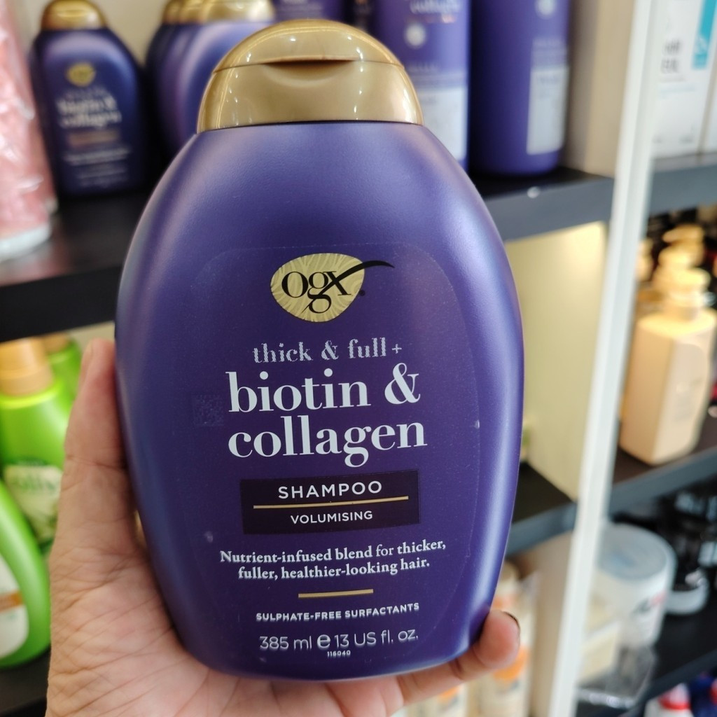 Ogx Morocco Shampoo US Biotin Collagen Tough Shampoo นําเข้า Original10mj