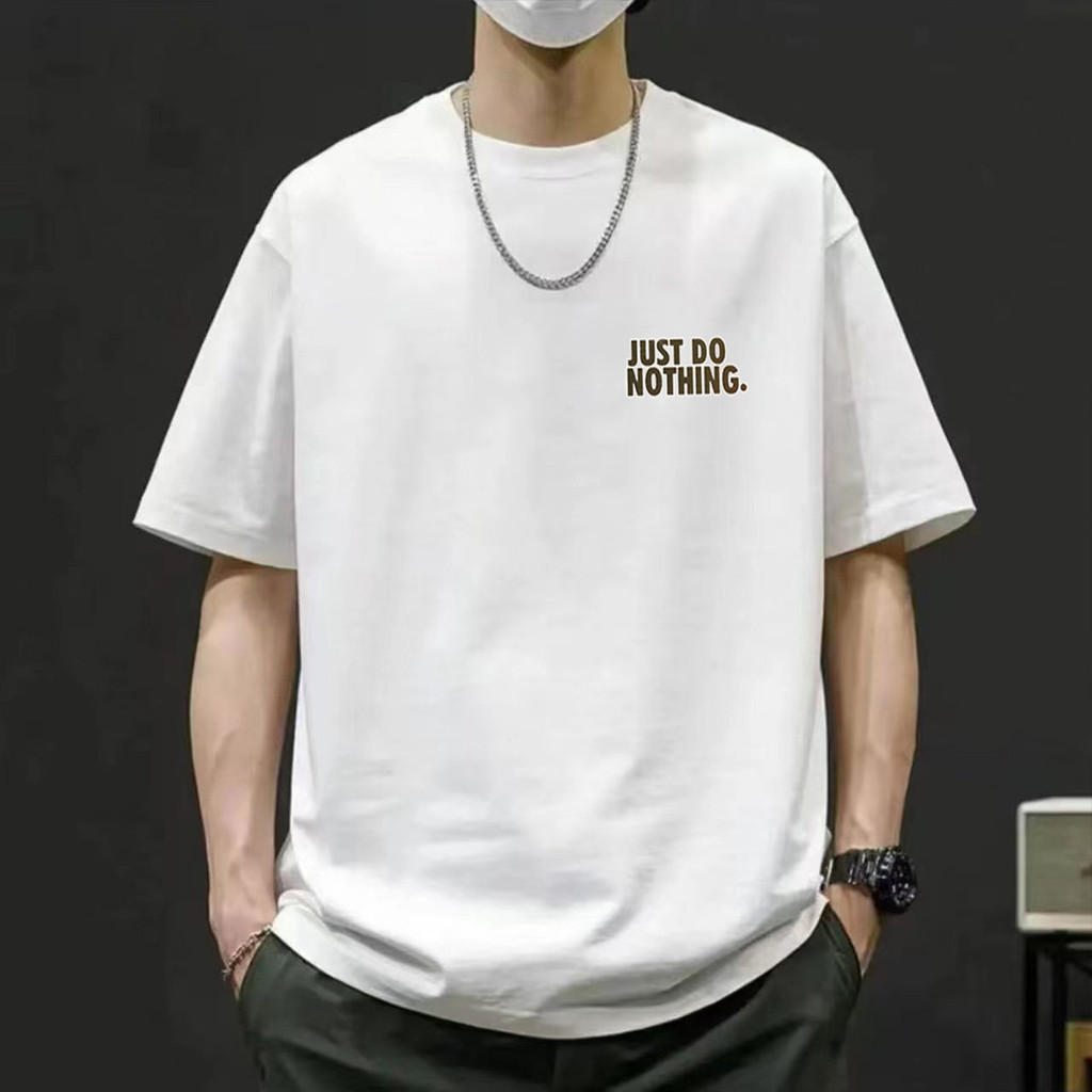 เสื้อยืด cotton แขนสั้น เสื้อยืด oversize ผู้ชาย สตรีท คอกลม t shirt ไซส์ใหญ่
