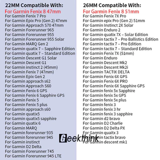 Quick Fit 22 มม.20 มม.26 มม.สายคล้องคอซิลิโคนสําหรับ Garmin Fenix 8 51 มม.47 43 Fenix 7 7X 6 6X Pro/Epix Pro Gen 2/Fenix 5 5X 3 สายคล้องกีฬา Band
