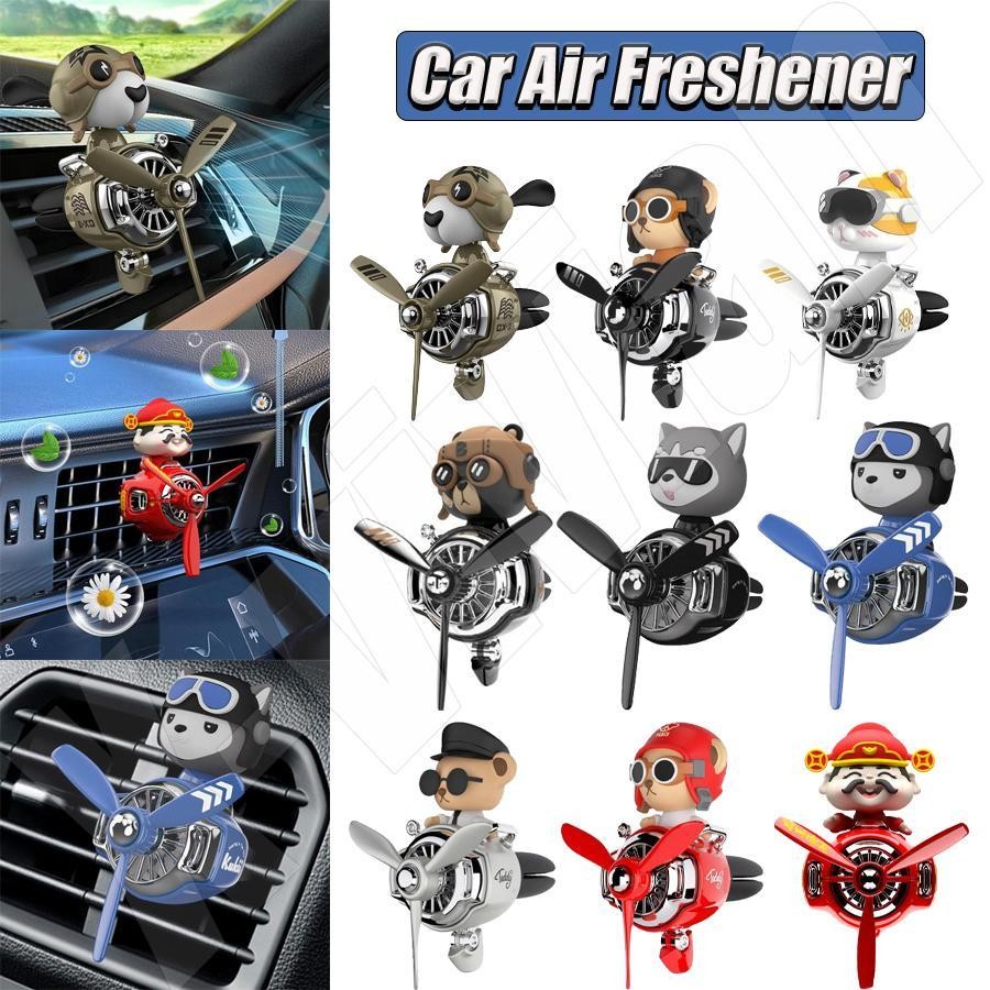 รถ Air Freshener Diffuser รถ Vent Air Freshener หมุนใบพัดตลกหัวสั่นรถ Vent กลิ่นคลิป Diffuser yikuiath