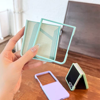 Slim Liquid Silicone Flip Case Samsung Galaxy Z Flip 7 Z Flip 6 Z Flip 5 ซับไมโครไฟเบอร์แบบนุ่มสีลูกกวาดกันกระแทก