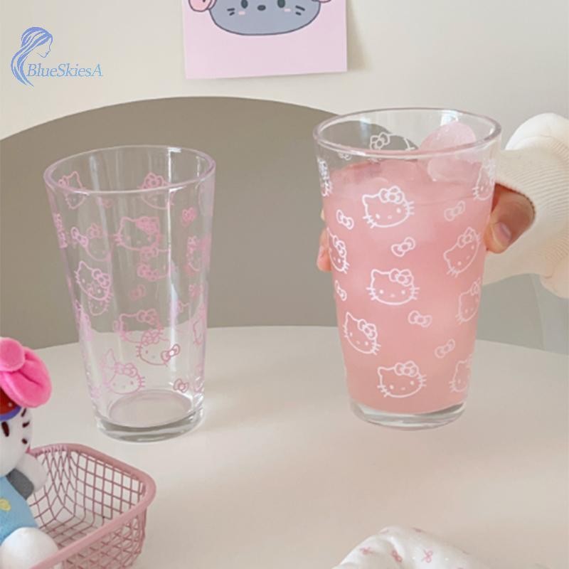 BL HelloKitty แก้วถ้วยน้ําน่ารักการ์ตูนโบว์ถ้วยแก้วลายน่ารัก Doodle แก้วกาแฟครัวเรือนผลไม้ชา Lemonade สาวของขวัญ A ราคา ถูกที่สุด ดีลบีเคเค แกลเลอรีภาพที่ 3