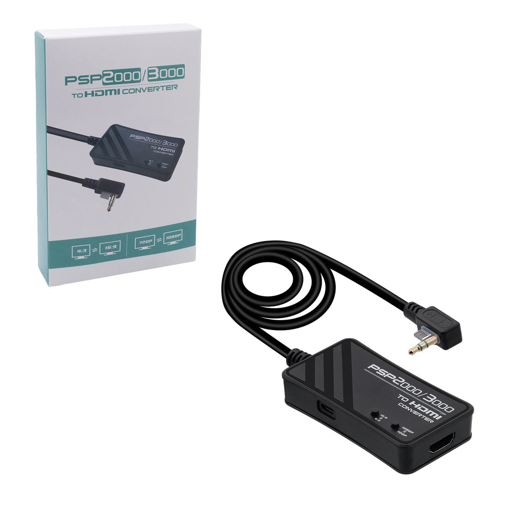 [NEW] .adapter แปลงวิดีโอสำหรับ HD TV HDMI รองรับความละเอียด 1080p เหมาะสำหรับ PSP 2000/3000