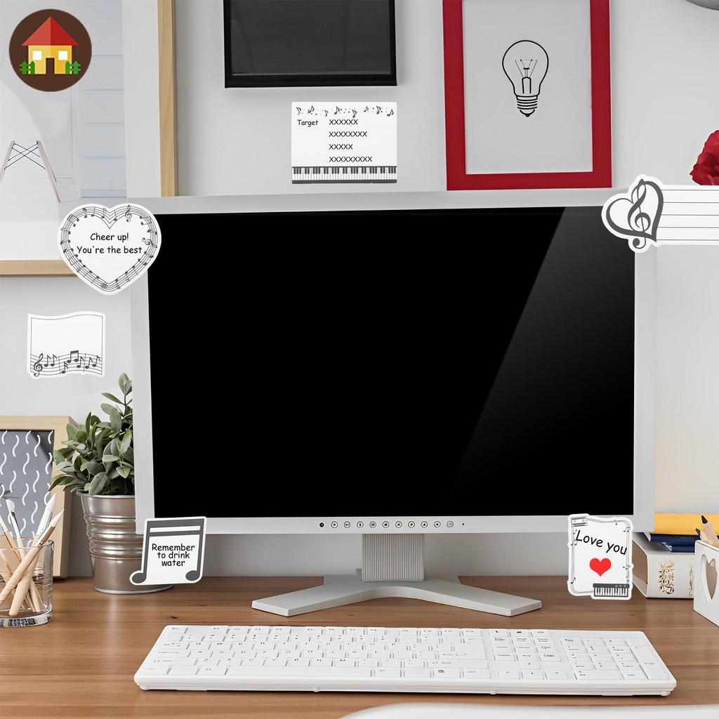 4Pack กระดาษเพลง Themed Notepad Easy to Peel Self กาวเขียน Notepad สําหรับ Home Office SHOPTKC7162