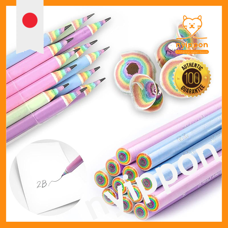 BAMBOLA Rainbow Pencils - Cute and Stylish Pencils for Kids - 2B & HB Options - 12 Pack