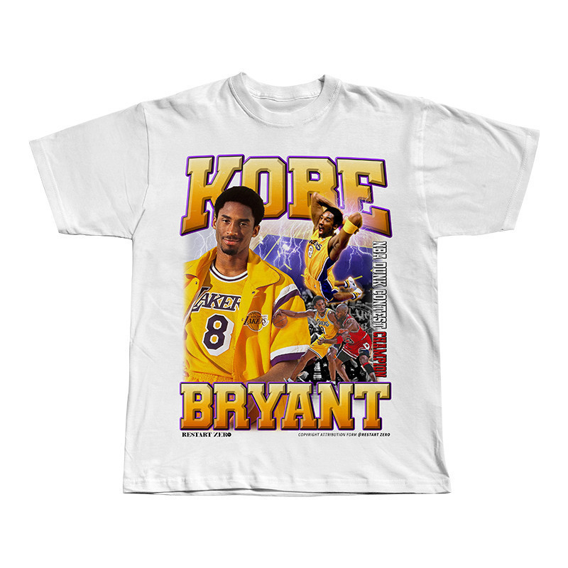 เสื้อยืดที่ระลึก KOBE BRYANT ผ้าฝ้ายแท้ระบายอากาศ ออกแบบโดย Kobe Bryant