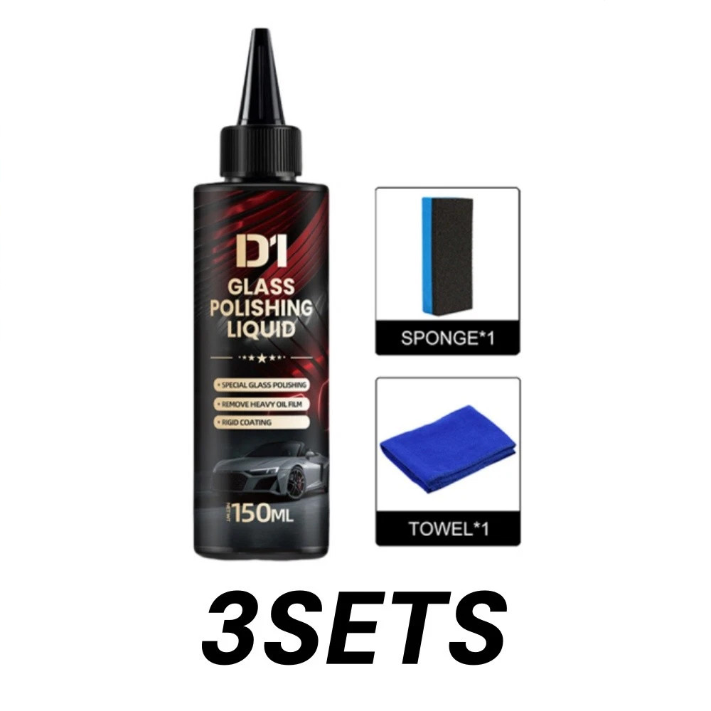 3 Set D1 Glass Polishing Liquid, Auto Glass Scratch Care Polishing Fluid