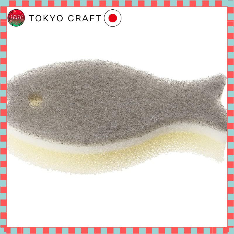 Marna Fish Sponge (GY) (Sponge for Dishwashing / 3-Layer Structure) Kitchen Sponge for Dishwashing (