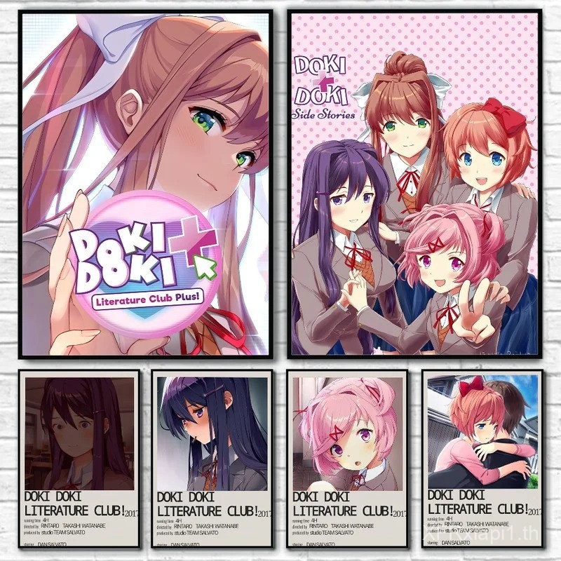 อะนิเมะเกม Doki D-Doki L-Literattuare DDLC โปสเตอร์พิมพ์ตกแต่งบ้าน,ไม่มีกรอบผ้าใบภาพวาดของขวัญ CKZF