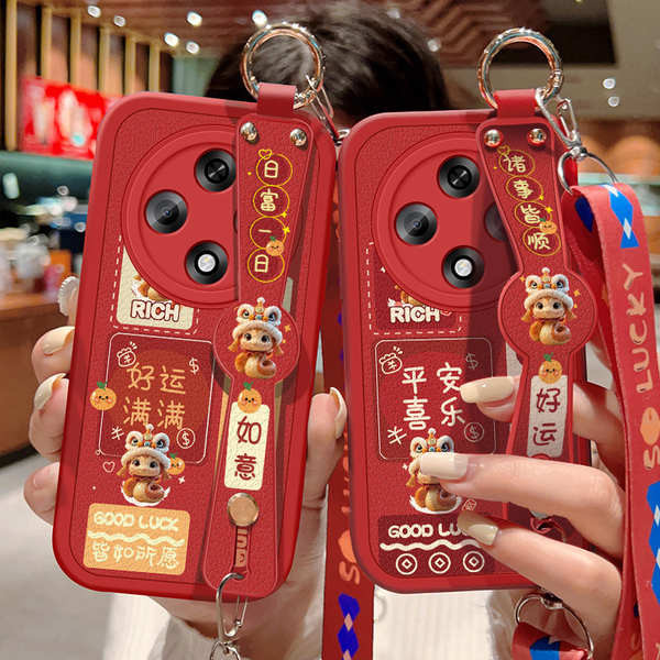 เคส oppo a3x ฟิล์ม oppo a3x เคสออปโป้a3x เหมาะสําหรับ oppoa3 เคสโทรศัพท์กันกระแทก A3 5G สีแดง Lambsk